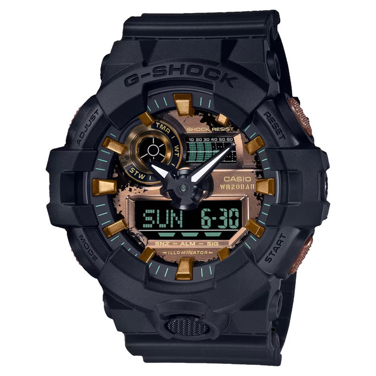 ساعت مچی عقربهای مردانه کاسیو مدل GA-700RC-1ADR-کارکرده-زیر ۱۰ روز استفاده شده